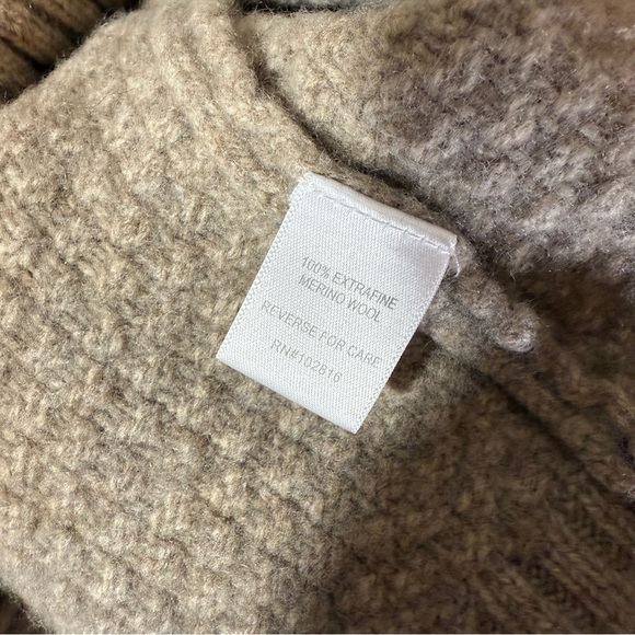Garnet Hill Fine Merino Wool Women’s Beige Textured Knit Sweater Size S - Picture 4 of 7